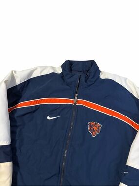 VTG Nike Team NFL Pro Line Chicago Bears Puffer Coat Mens Large 90s Navy Retro